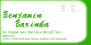 benjamin barinka business card